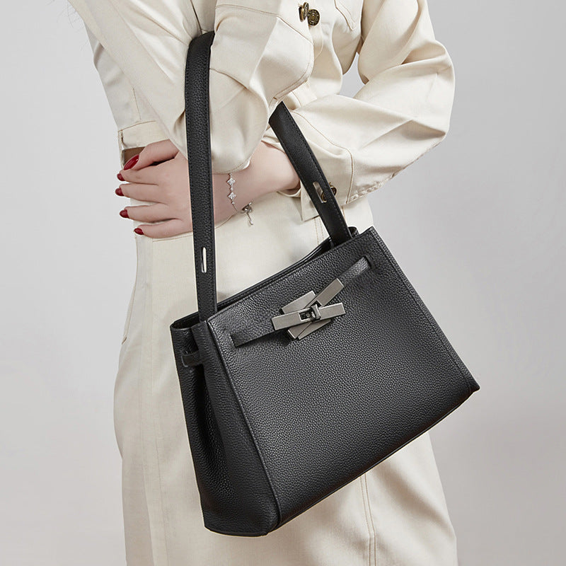 Genuine Leather Crossbody Handheld Kelly Bag