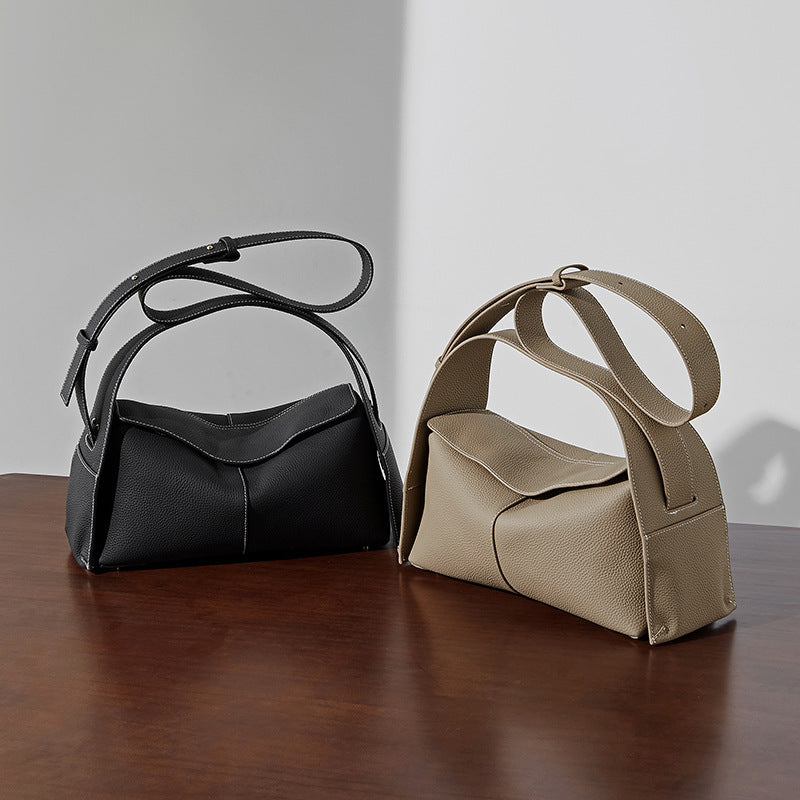 Genuine Leather Shoulder Crossbody Top Handle Tote Bag