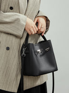 Vintage Leather Crossbody Bucket Bag
