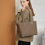 Large Capacity Genuine Leather Top-Handle Tote Bag