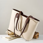 Large Capacity Genuine Leather Shoulder Tote Bag For Work