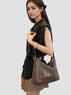 Vintage Genuine Leather Shoulder Crossbody Tote Bag