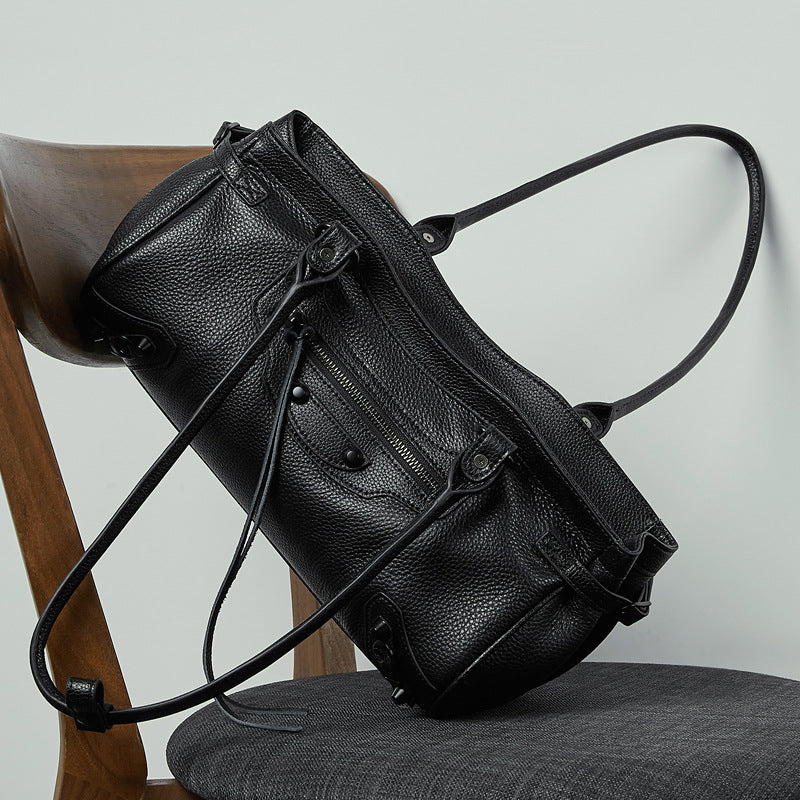 Genuine Leather Shoulder Crossbody Handbag Motorcycle Bag