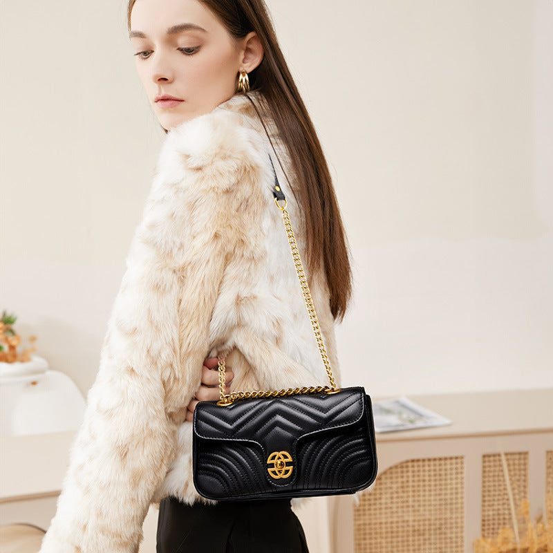 Vintage Single-Shoulder Top-Handle Mini Square Bag