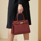 Fashionable Large Capacity Genuine Leather Top Handle Bag