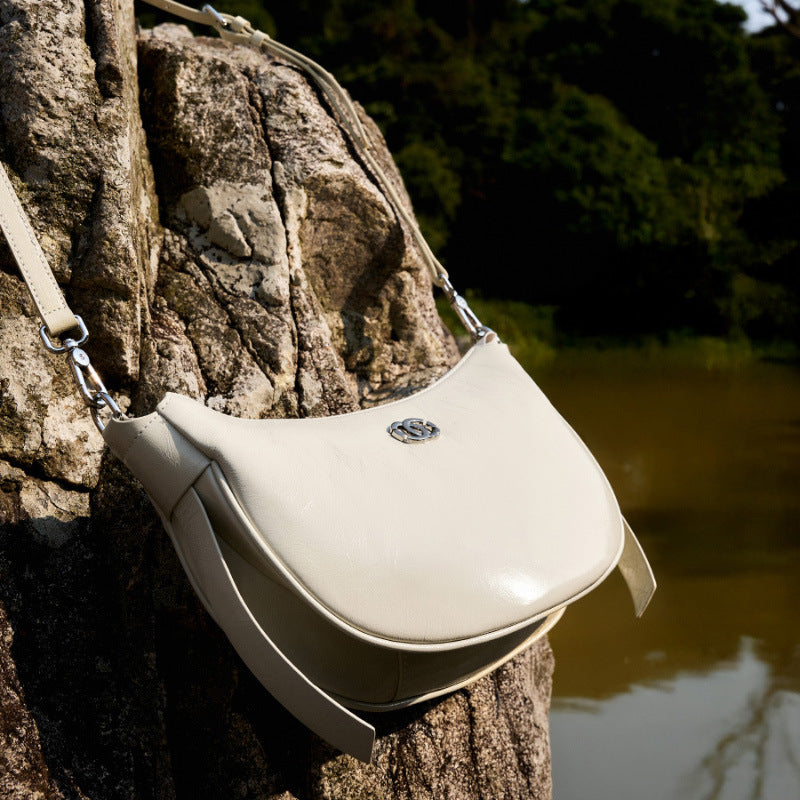 Genuine Leather Crossbody Handheld Dumpling Bag