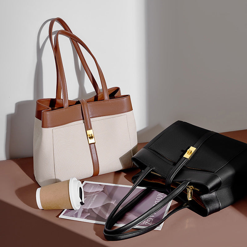 Large-Capacity Single-Shoulder Top-Handle Tote Bag