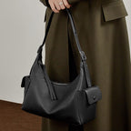 Genuine Leather Top-Handle Crossbody Tote Bag