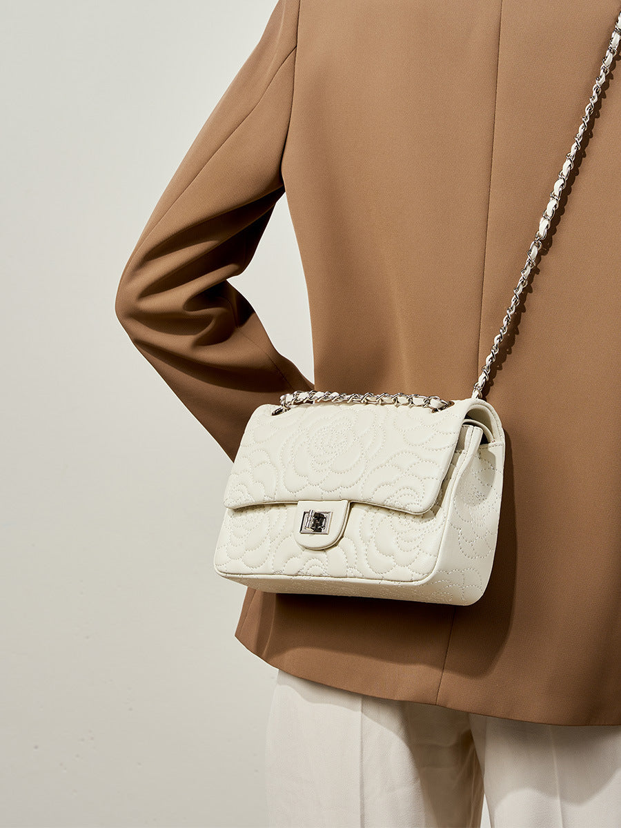 Tweed style Shoulder Crossbody Chain Bag