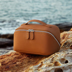 Genuine Leather Travel Makeup Handbag