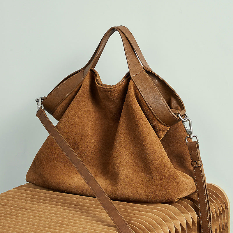 Retro Chic Crossbody Tote Bag With Top Handles