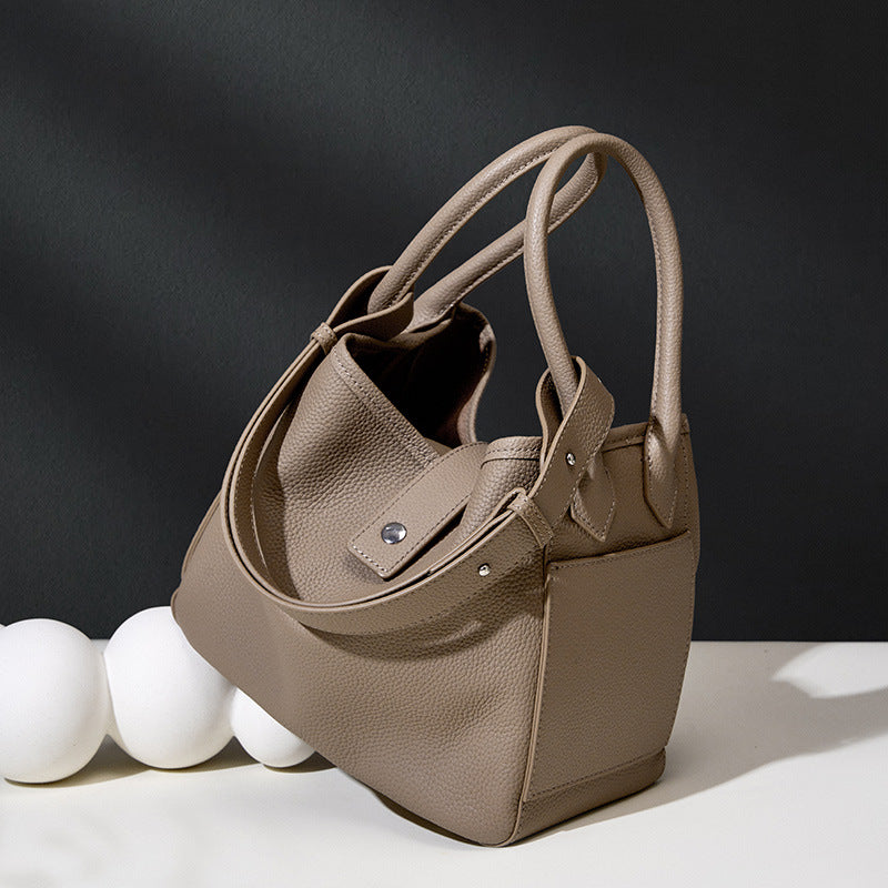 Commuter Top Handle Shoulder Crossbody Bucket Bag
