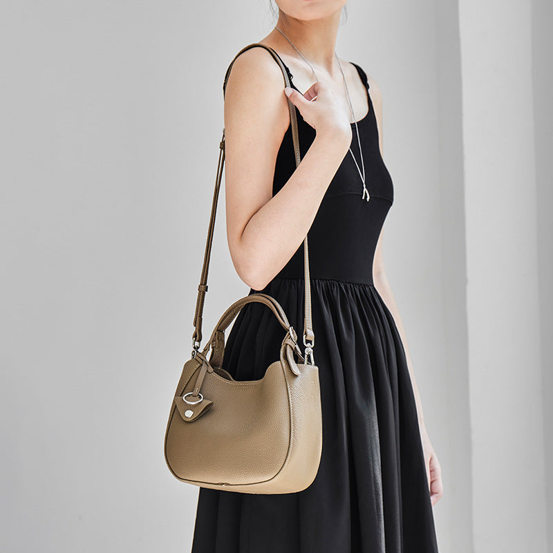 Luxurious Top Handle Shoulder Crossbody Bucket Bag