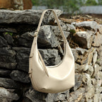 Genuine Leather Top-Handle Dumpling Crossbody Bag
