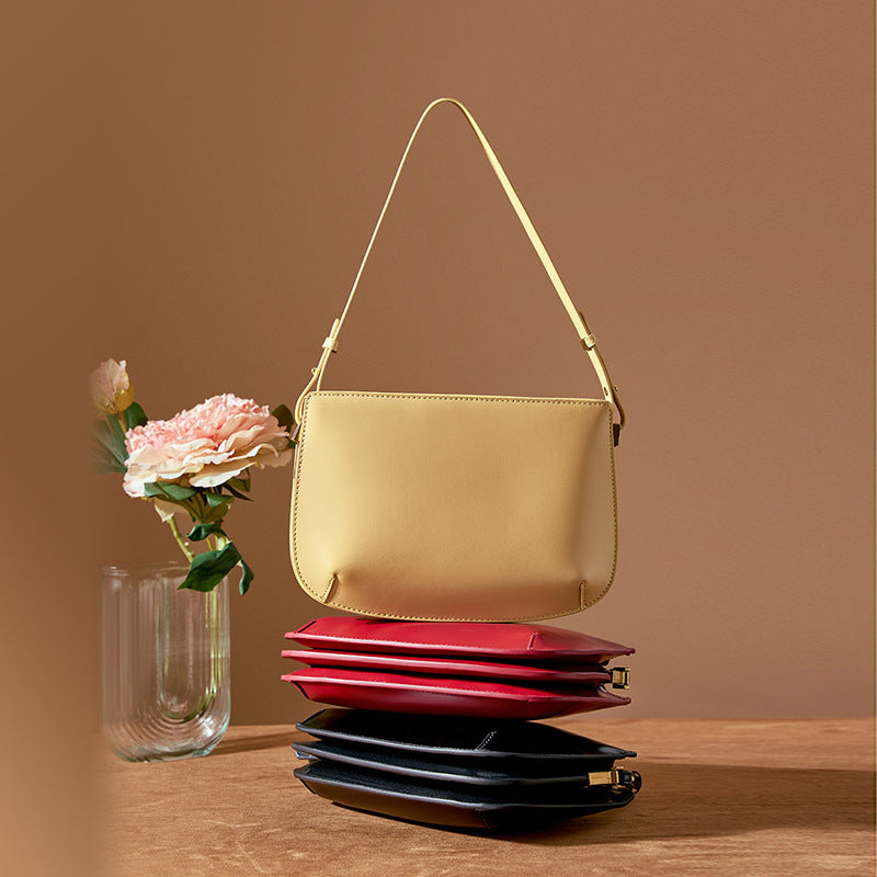 Genuine Leather Shoulder Crossbody Handbag Underarm Bag