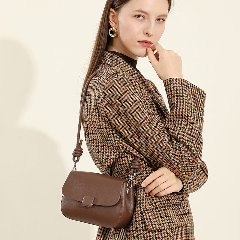 Genuine Leather Crossbody Small Square Bag