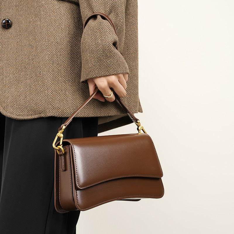 Premium Top Handle Crossbody Baguette Bag