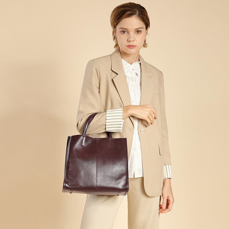 Genuine Leather Crossbody Handheld Tote Bag