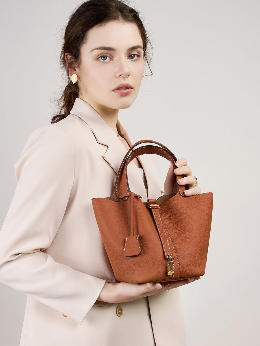 Premium Leather Bucket Handbag