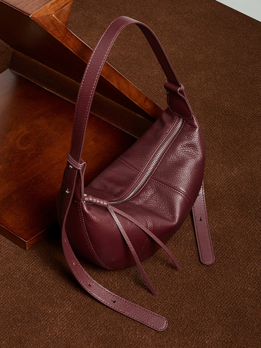 Commuter Genuine Leather Shoulder Crossbody Dumpling Bag