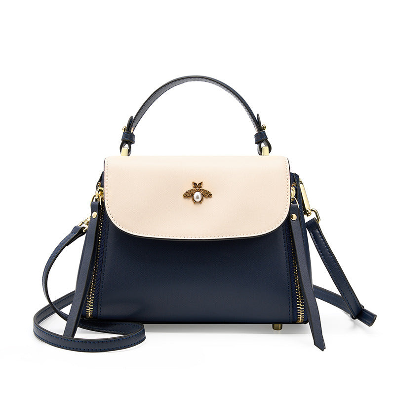 Minimalist Genuine Leather Shoulder Top Handle Crossbody Bag
