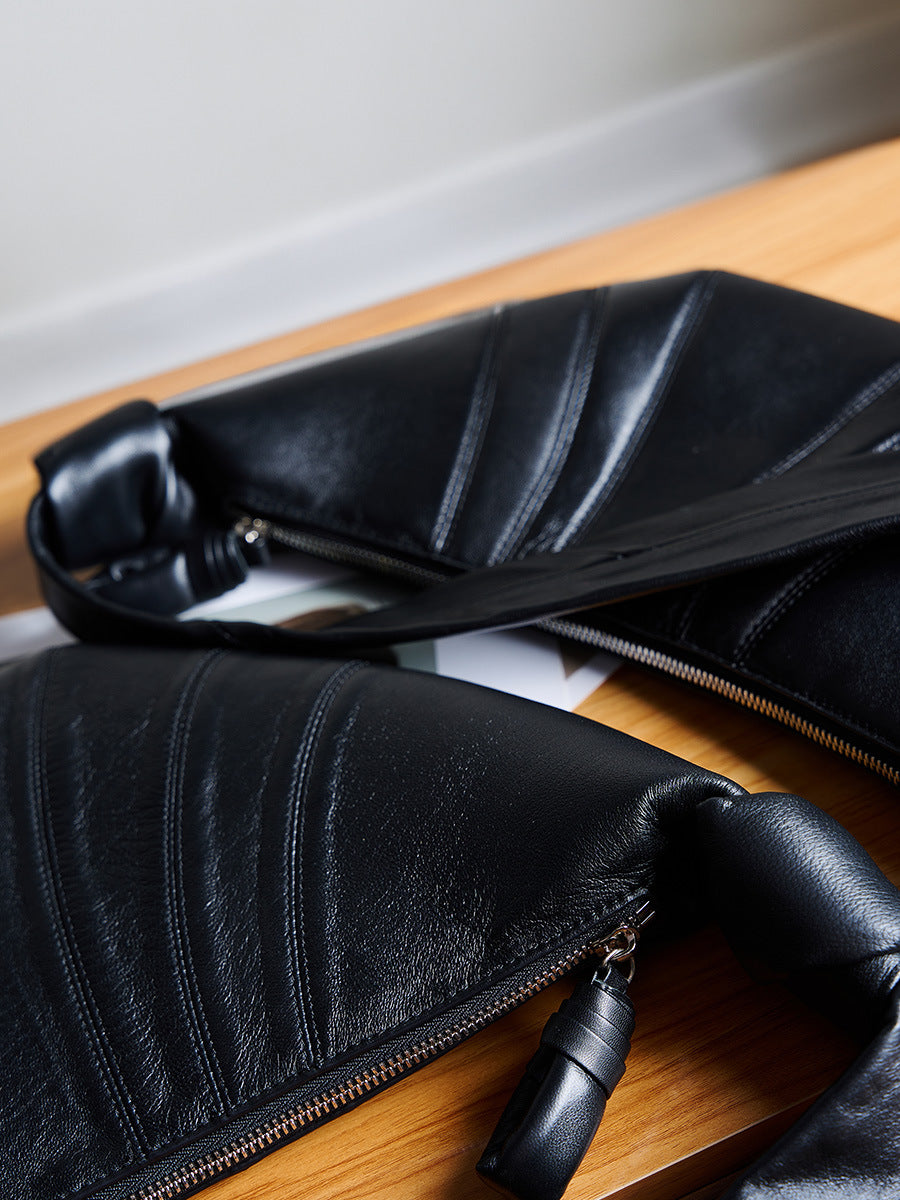 Horn Genuine Leather Shoulder Crossbody Dumpling Bag