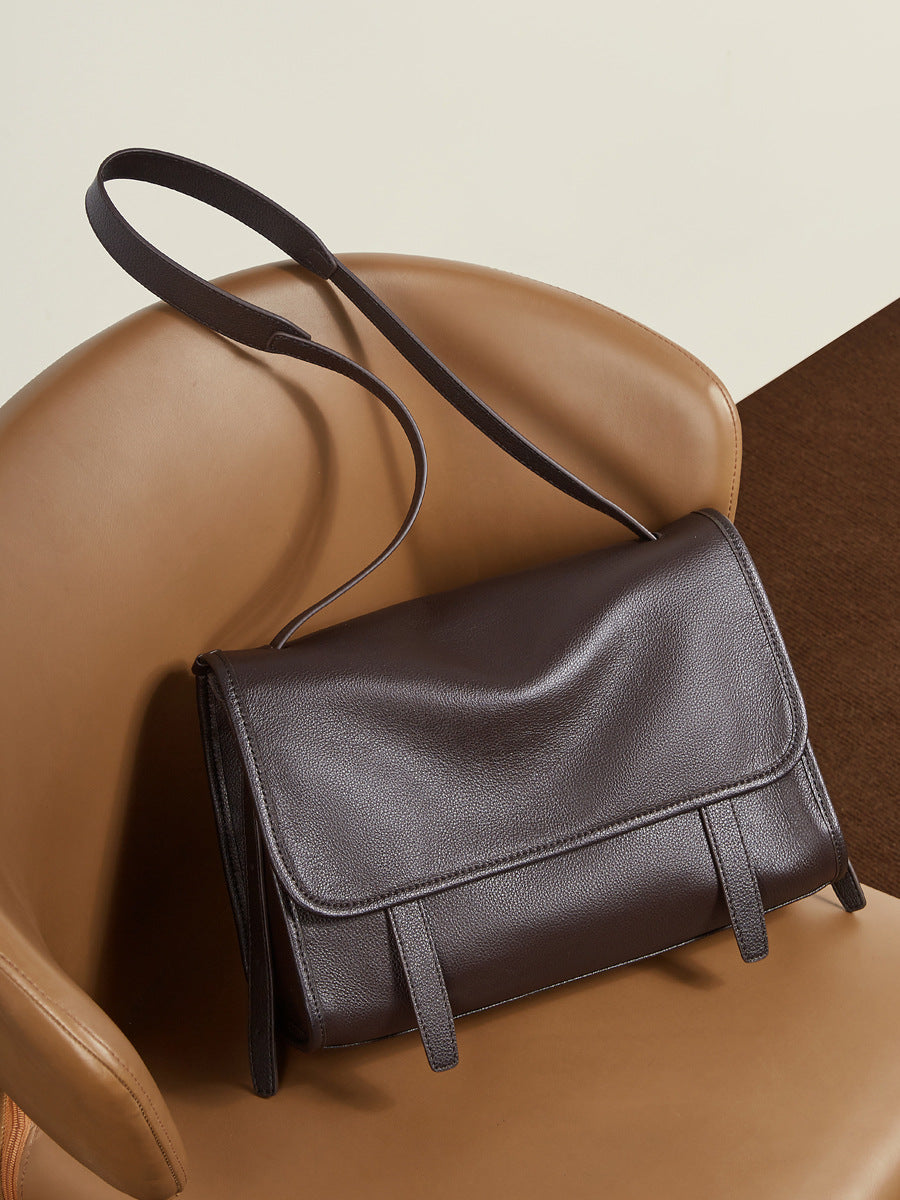 Vintage Genuine Leather Shoulder Crossbody Tote Bag