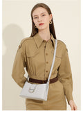 Genuine Leather Top-Handle Underarm Crossbody Bag