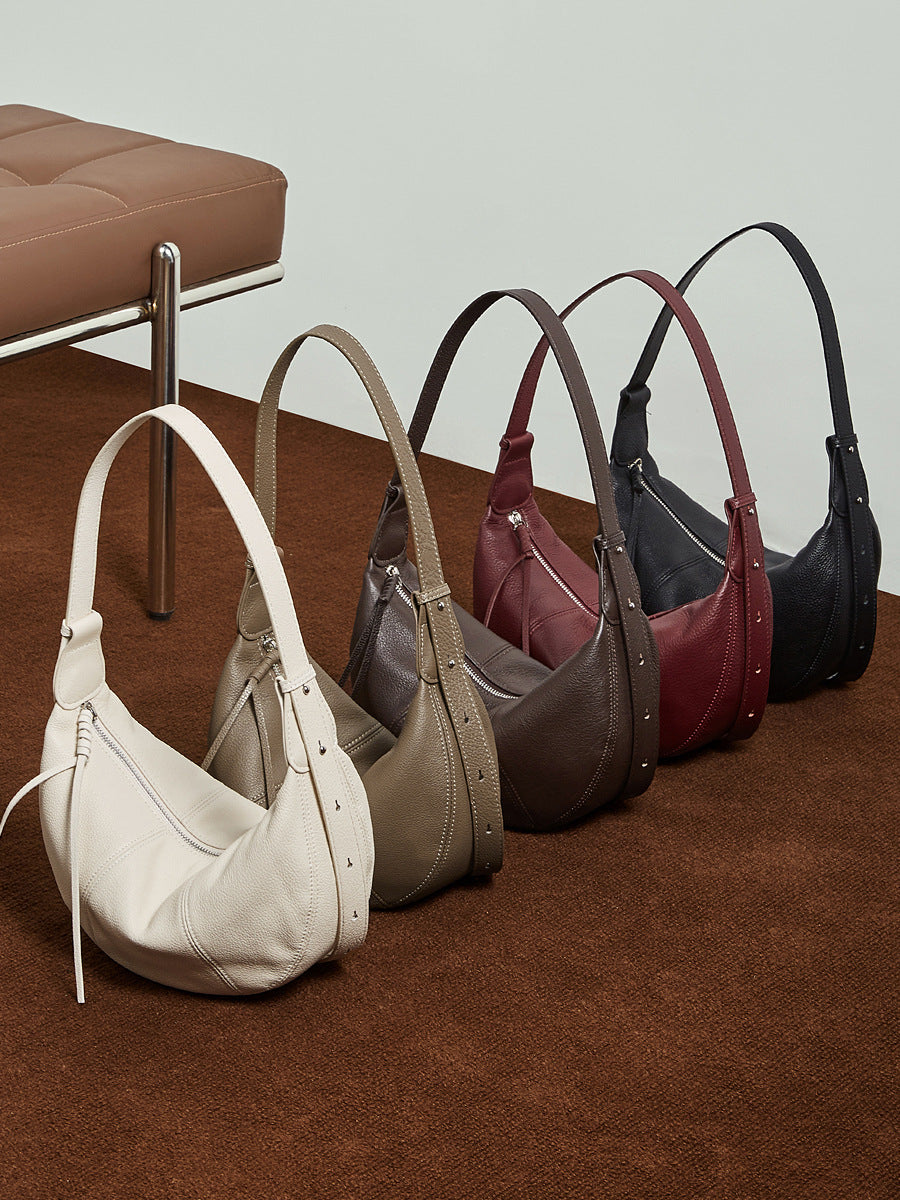 Commuter Genuine Leather Shoulder Crossbody Dumpling Bag