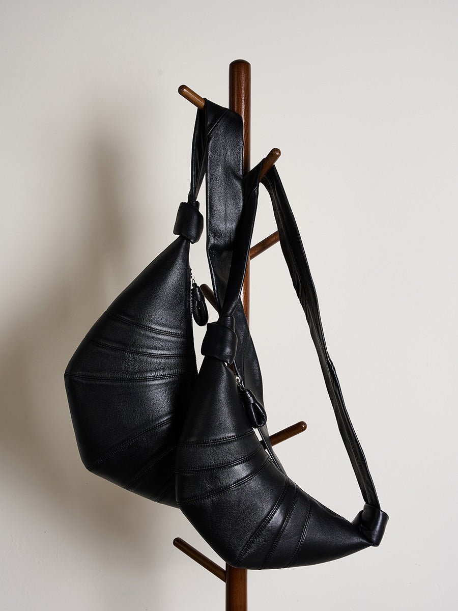 Horn Genuine Leather Shoulder Crossbody Dumpling Bag