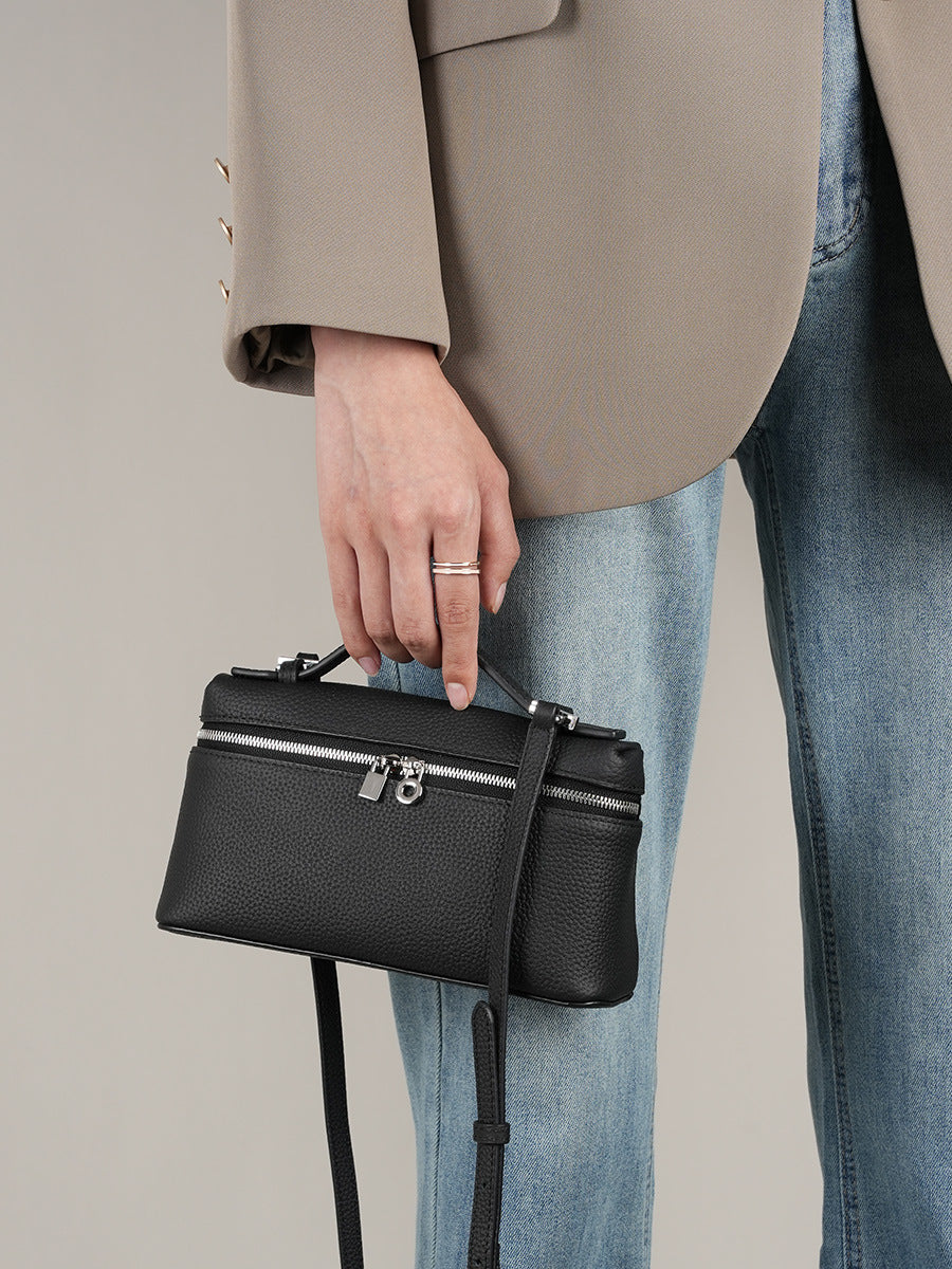 Vintage Genuine Leather Lunchbox Bag
