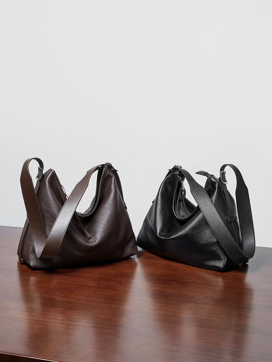 Vintage Genuine Leather Shoulder Crossbody Tote Bag