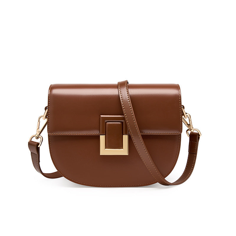 Genuine Leather Crossbody Saddle Bag