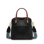 Vintage Genuine Leather Crossbody Bucket Bag With Top Handles