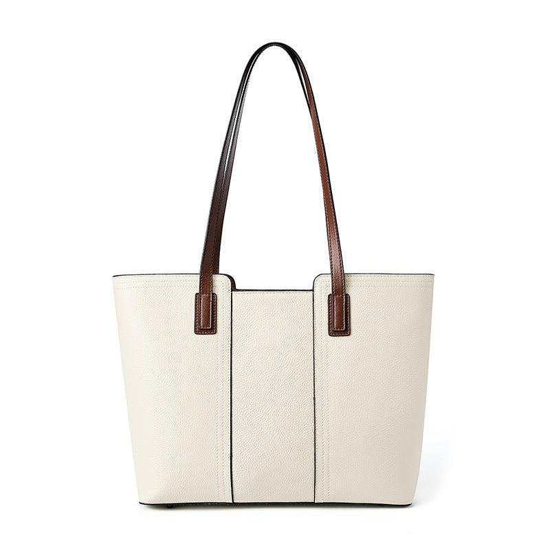 Large Capacity Genuine Leather Shoulder Tote Bag For Work