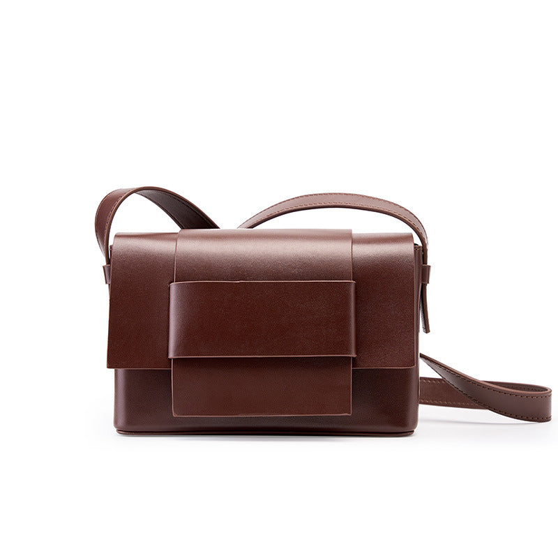 Genuine Leather Crossbody Small Square Bag