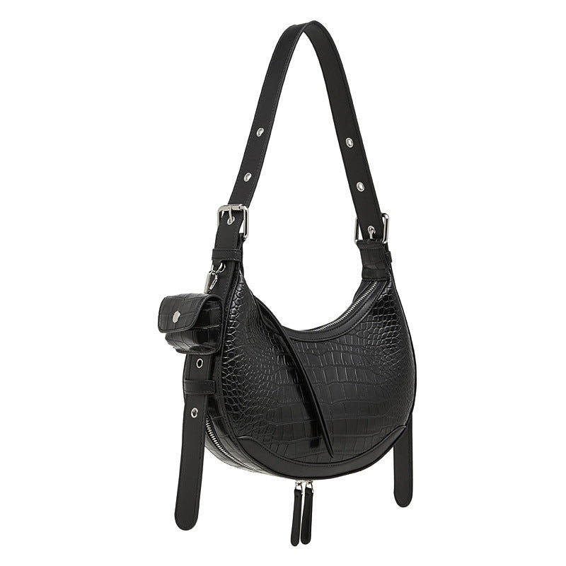High-End Shoulder Crossbody Crescent Bag