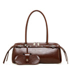 Vintage Shoulder Baguette Bag With Top Handle
