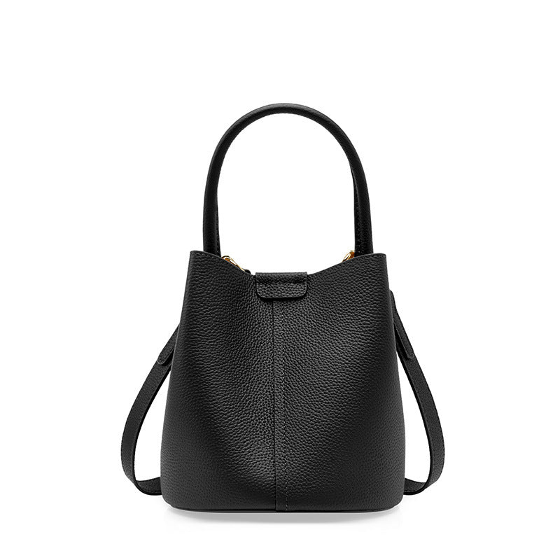 Genuine Leather Shoulder Crossbody Handbag Bucket Bag