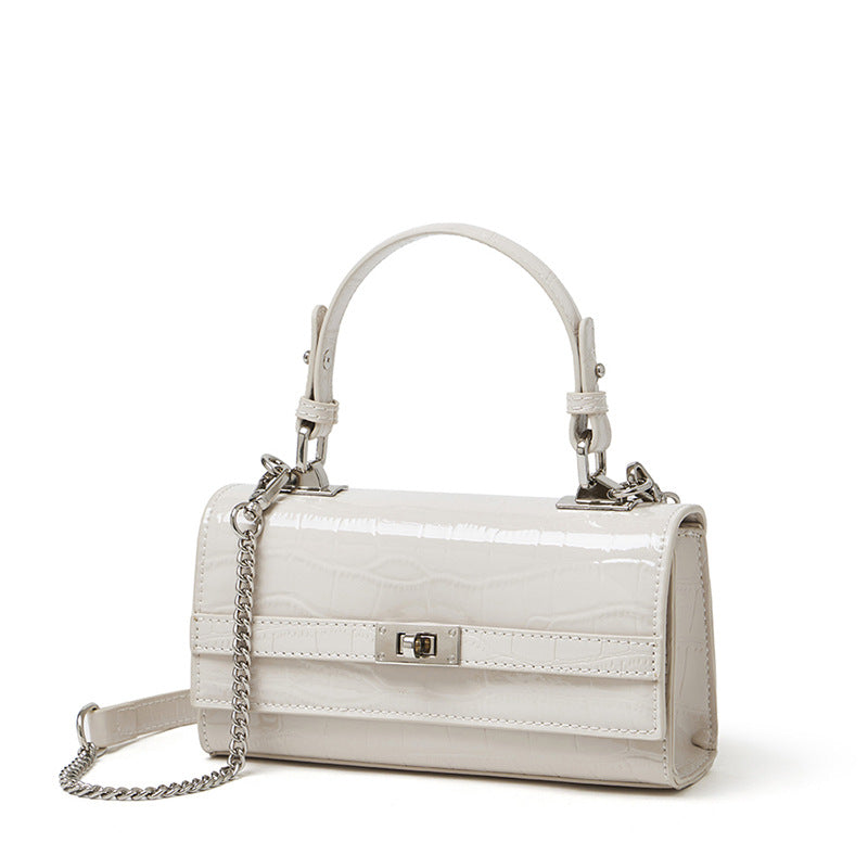 Genuine Leather Top-Handle Crossbody Small Square Bag