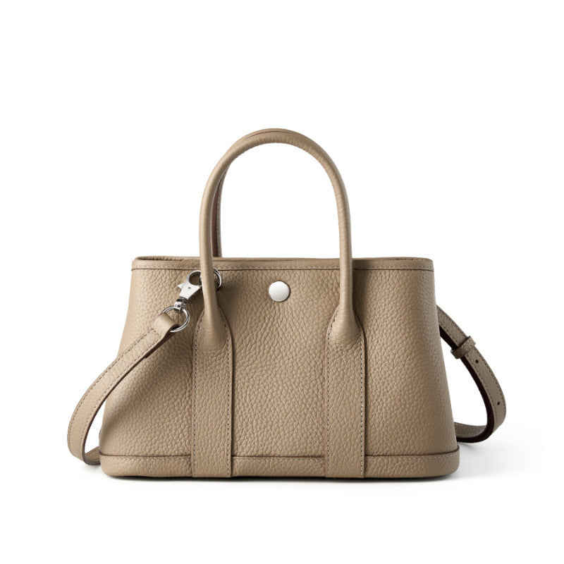 Vintage Genuine Leather Crossbody Top-Handle Bucket Bag