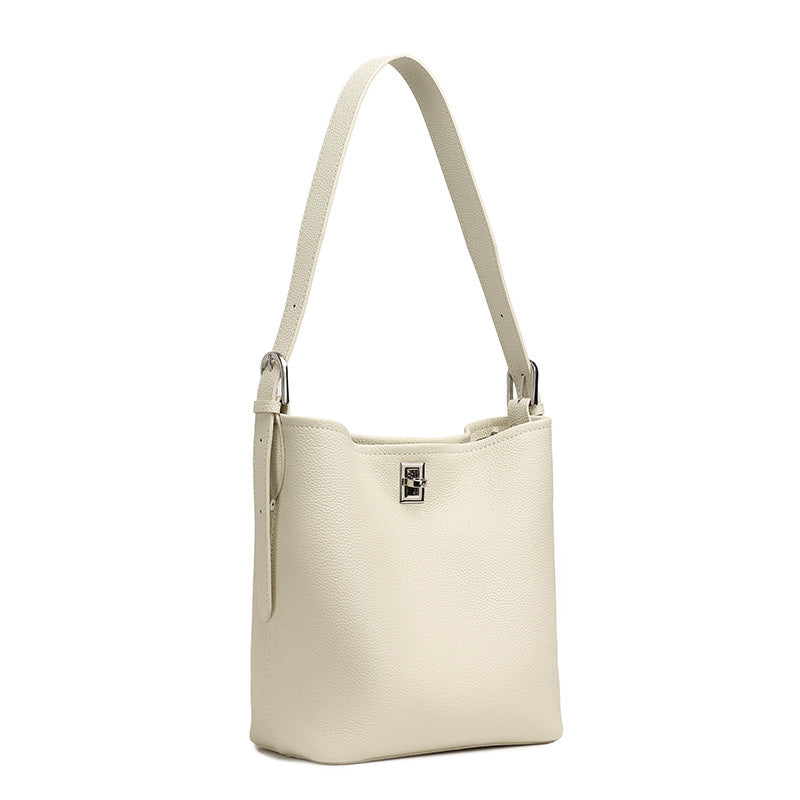 Genuine Leather Crossbody Handheld Bucket Bag