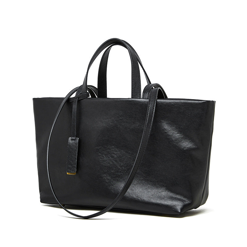 Vintage Genuine Leather Shoulder Tote Bag