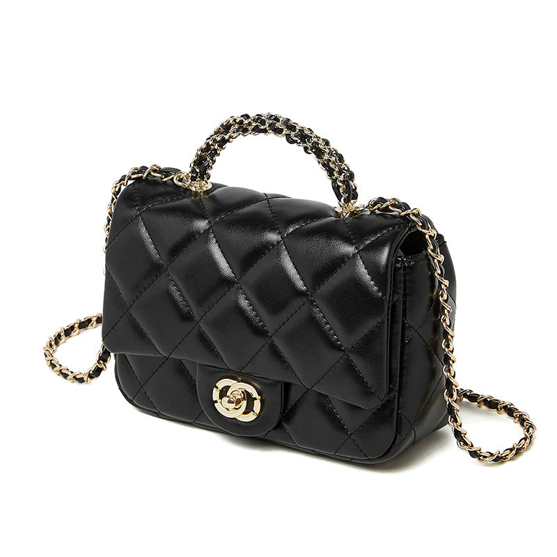Quilted Chain Top Handle Shoulder Crossbody Bag