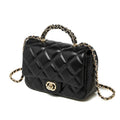 Quilted Chain Top Handle Shoulder Crossbody Bag