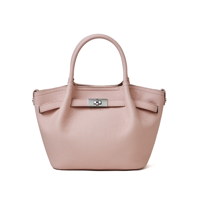 Premium Genuine Leather Crossbody Bag With Top Handle