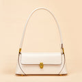 French Style Genuine Leather Shoulder Baguette Bag