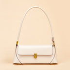 French Style Genuine Leather Shoulder Baguette Bag
