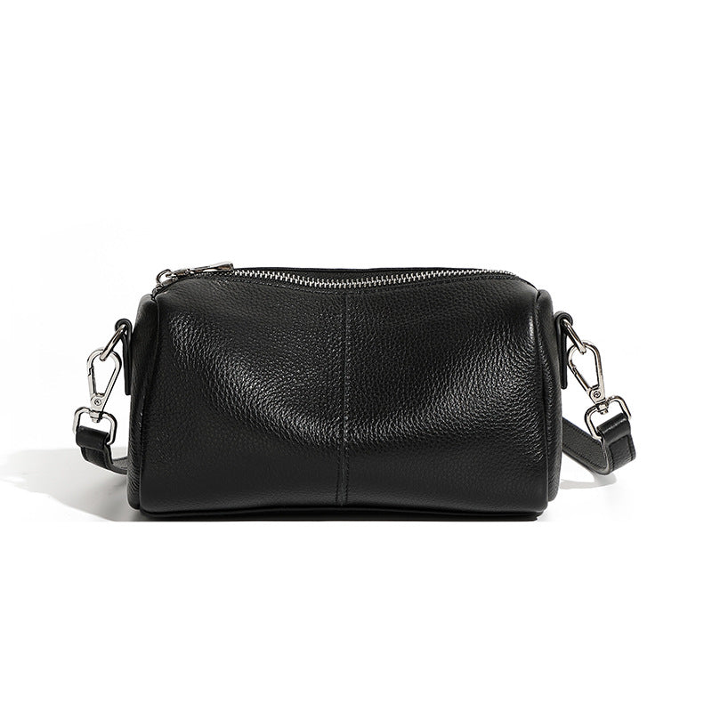 Genuine Leather Top-Handle Crossbody Small Square Bag