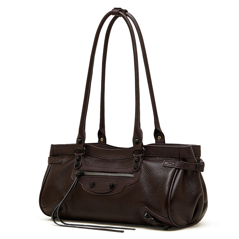 Genuine Leather Shoulder Crossbody Handbag Motorcycle Bag